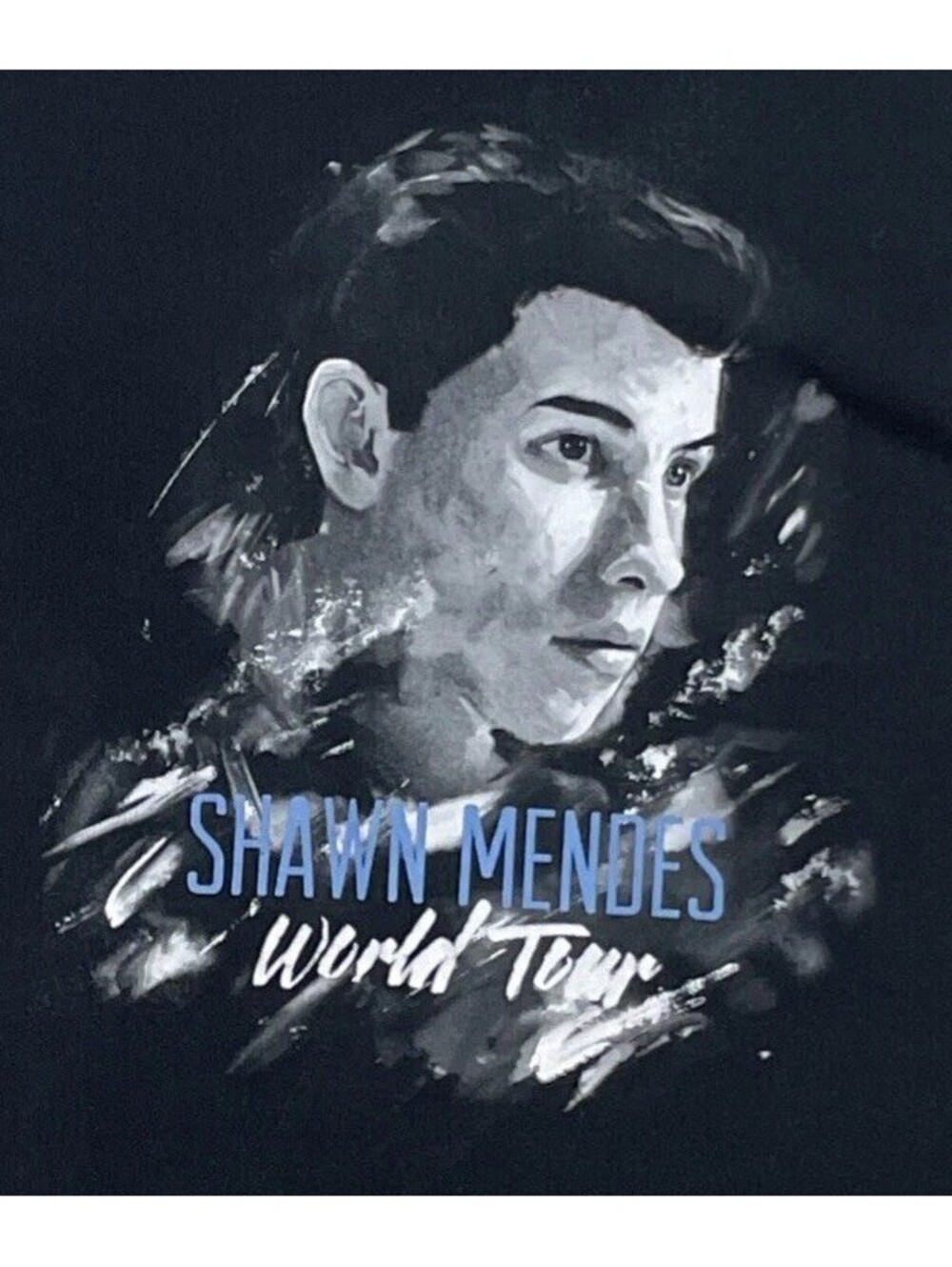 Shawn Mendes Mens Black World Tour Crew Neck Short Sleeve Pullover T-Shirt Sz XS